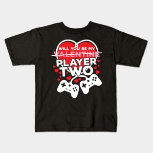 Will You Be My Player Two Valentines Day Kids T-Shirt